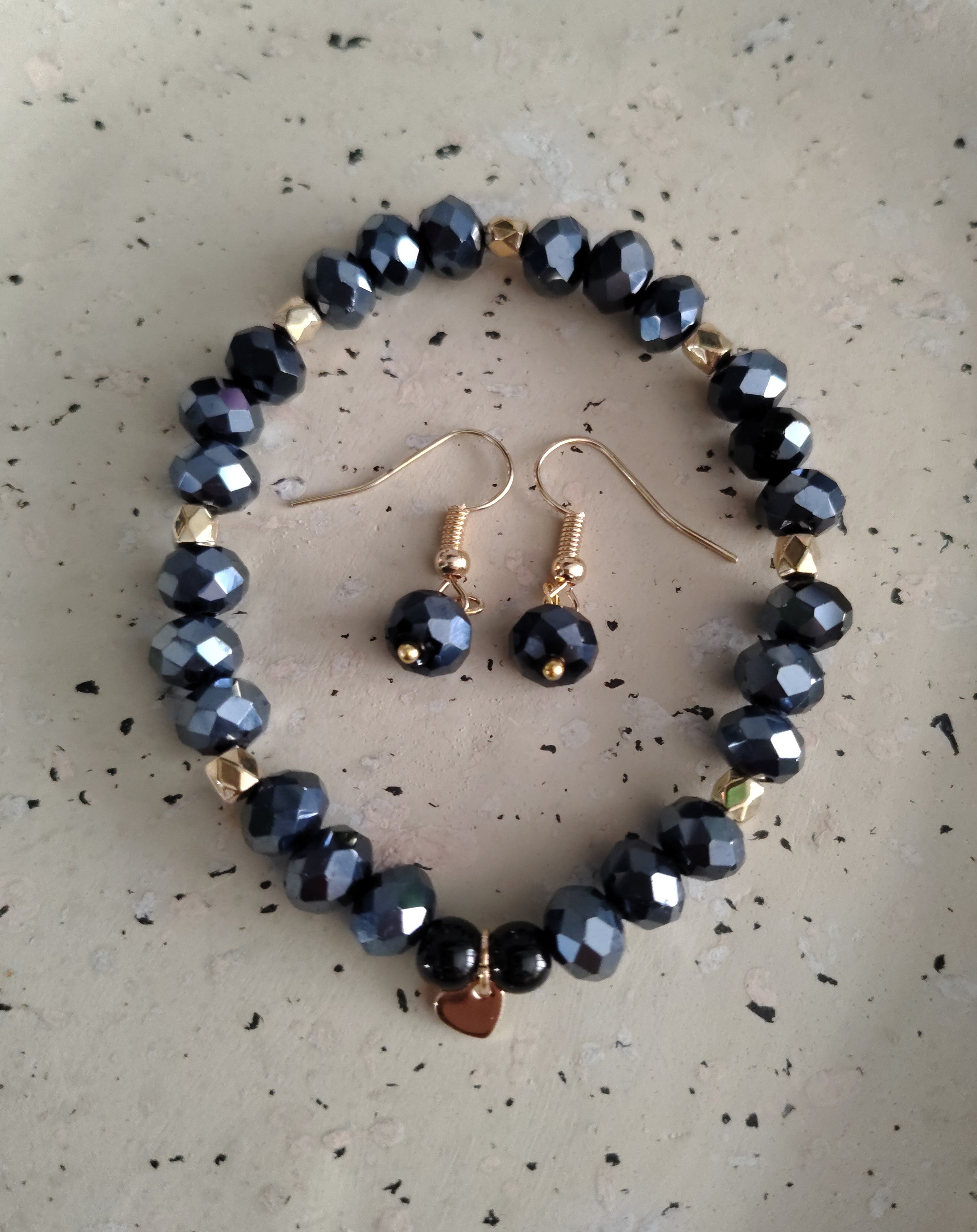 Zestaw biżuterii - granat